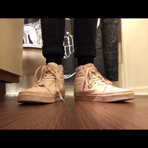 Peach blush Sk8 hi vans size 12 - Picture 3 of 4
